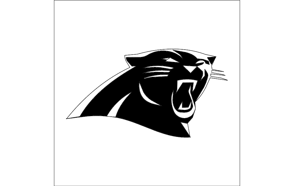 Panther Head Silhouette Free DXF File