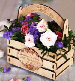 Basket Of Flowers For Laser Cut Cnc Free CDR Vectors Art