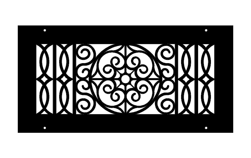 Laser Cut Classic Wrought Iron Pattern Free DXF File