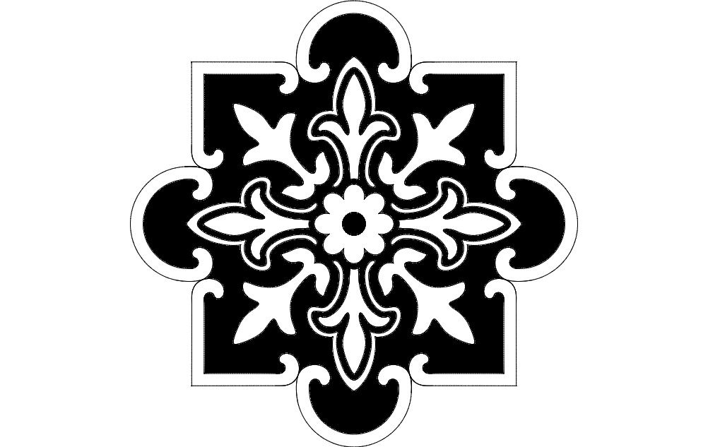 Laser Cut Floral Pattern Decorative Art Free DXF File