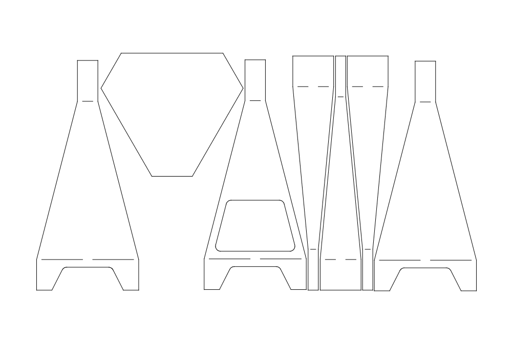 Triangle Chiminea All Parts Nested Free DXF File