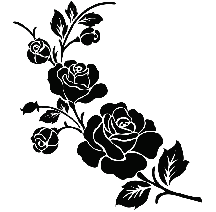 Clipart Flower Black And White Free Dxf File For Free Download Vectors Art