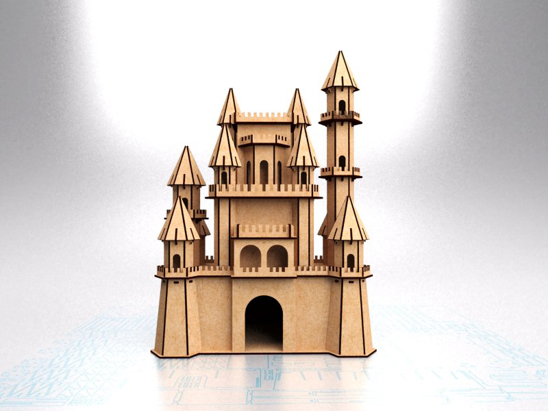 Fantasy Castle Laser Cut Plan Free CDR Vectors Art
