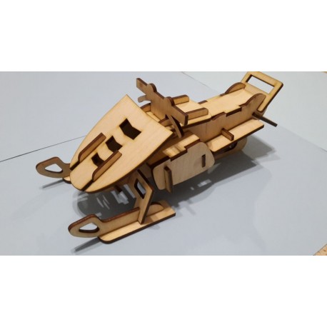 Laser Cut Plywood Snowmobile 3d Puzzle Free DXF File