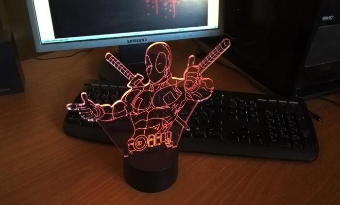 Deadpool Night Light 3D illusion Free CDR Vectors Art