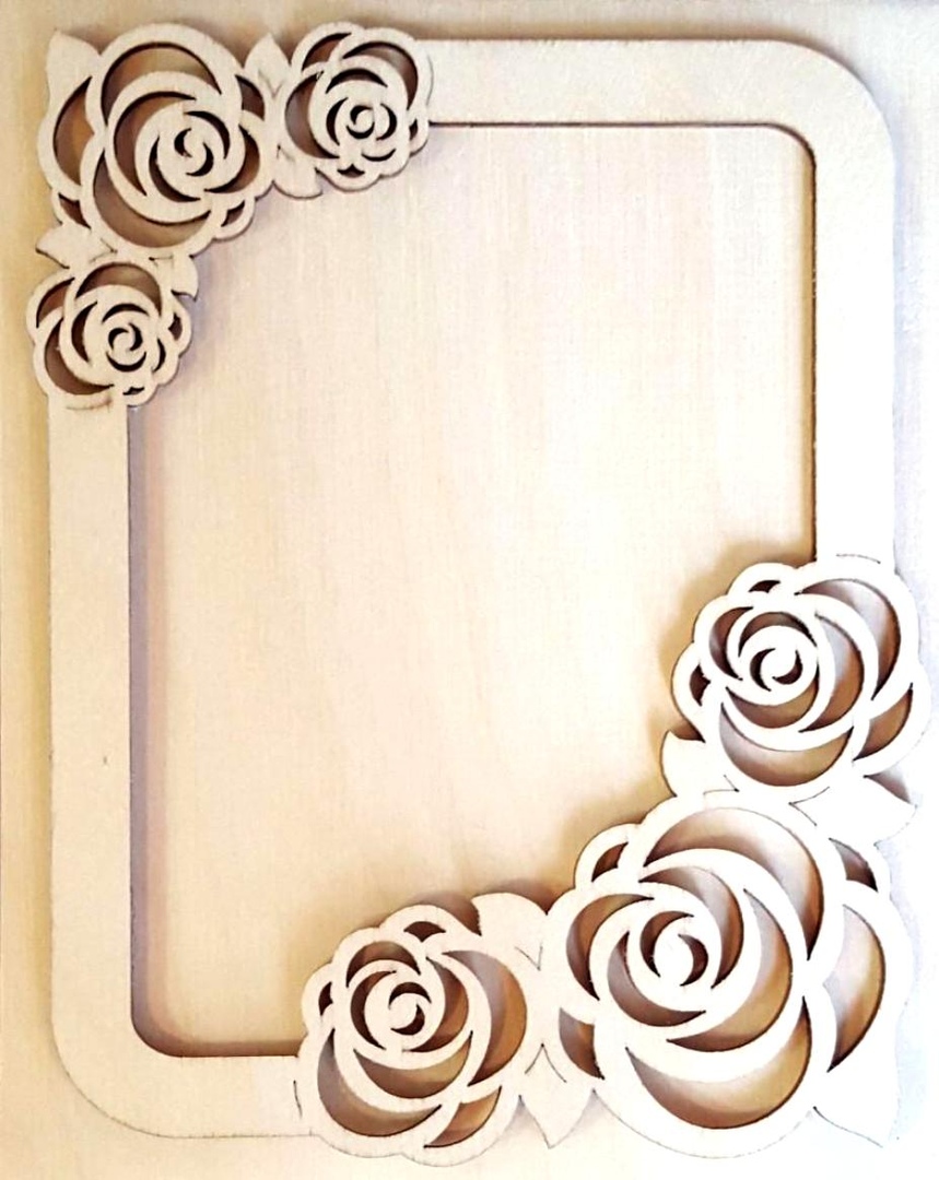 Laser Cut Cnc Photo Frame With Roses Free CDR Vectors Art
