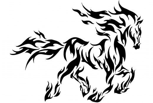 horse tribal tattoo design