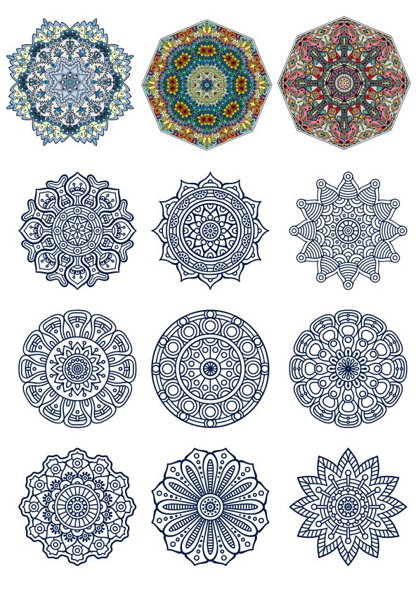 Doodle Circular Pattern Design Mandala Ornament Free CDR Vectors Art