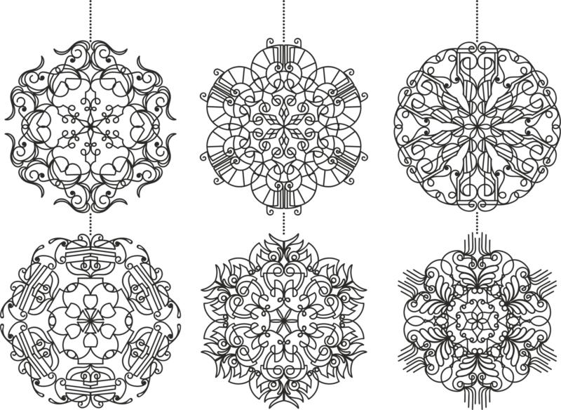 Snowflakes Set Ornament Free CDR Vectors Art