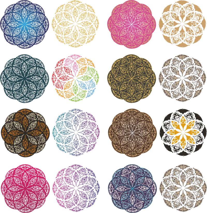 Mandala Color Set Ornament Free CDR Vectors Art