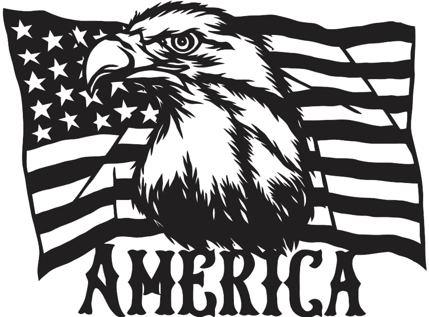 American Flag Eagles Download Free Dxf File For Free Download Vectors Art