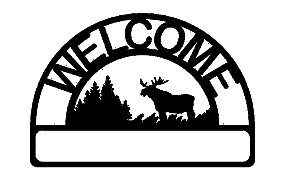 Welcome Moose Sign Free DXF File