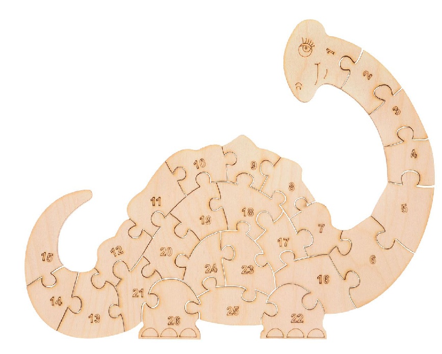Laser Cut Dinopuzzle Game For Kids Free CDR Vectors Art
