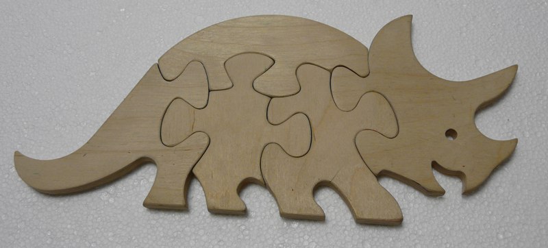 Rhinoceros Jigsaw Puzzle Laser Cutting Template Free DXF File
