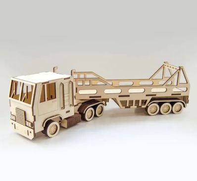 Wooden Truck And Trailer Laser Cutting Project Free CDR Vectors Art