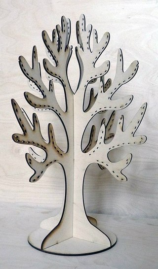 Laser Cut Plywood Tree For Decoration Free CDR Vectors Art