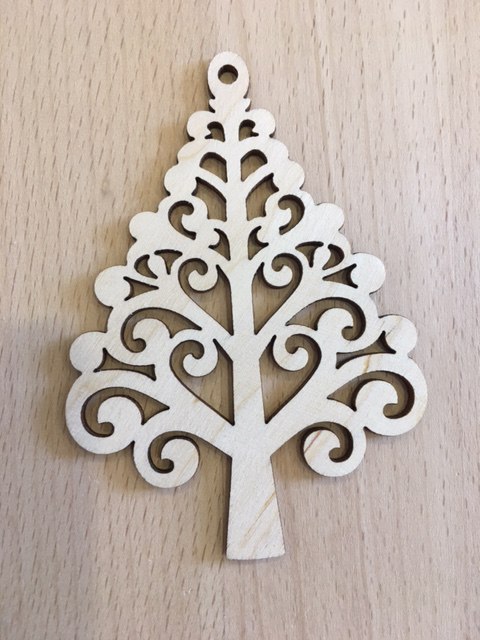 Laser Cut Decorative Tree Plywood Toy For New Year Free CDR Vectors Art