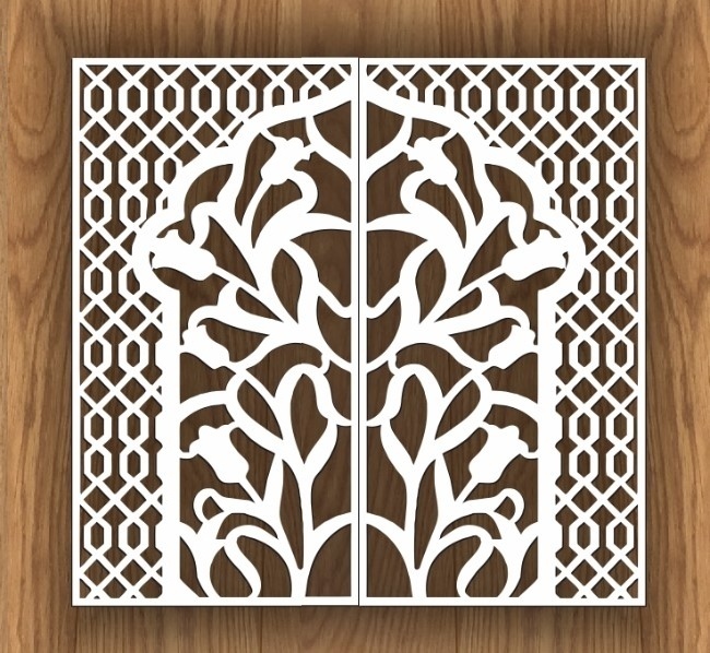 Laser Cut Decorative Screen Design Free CDR Vectors Art