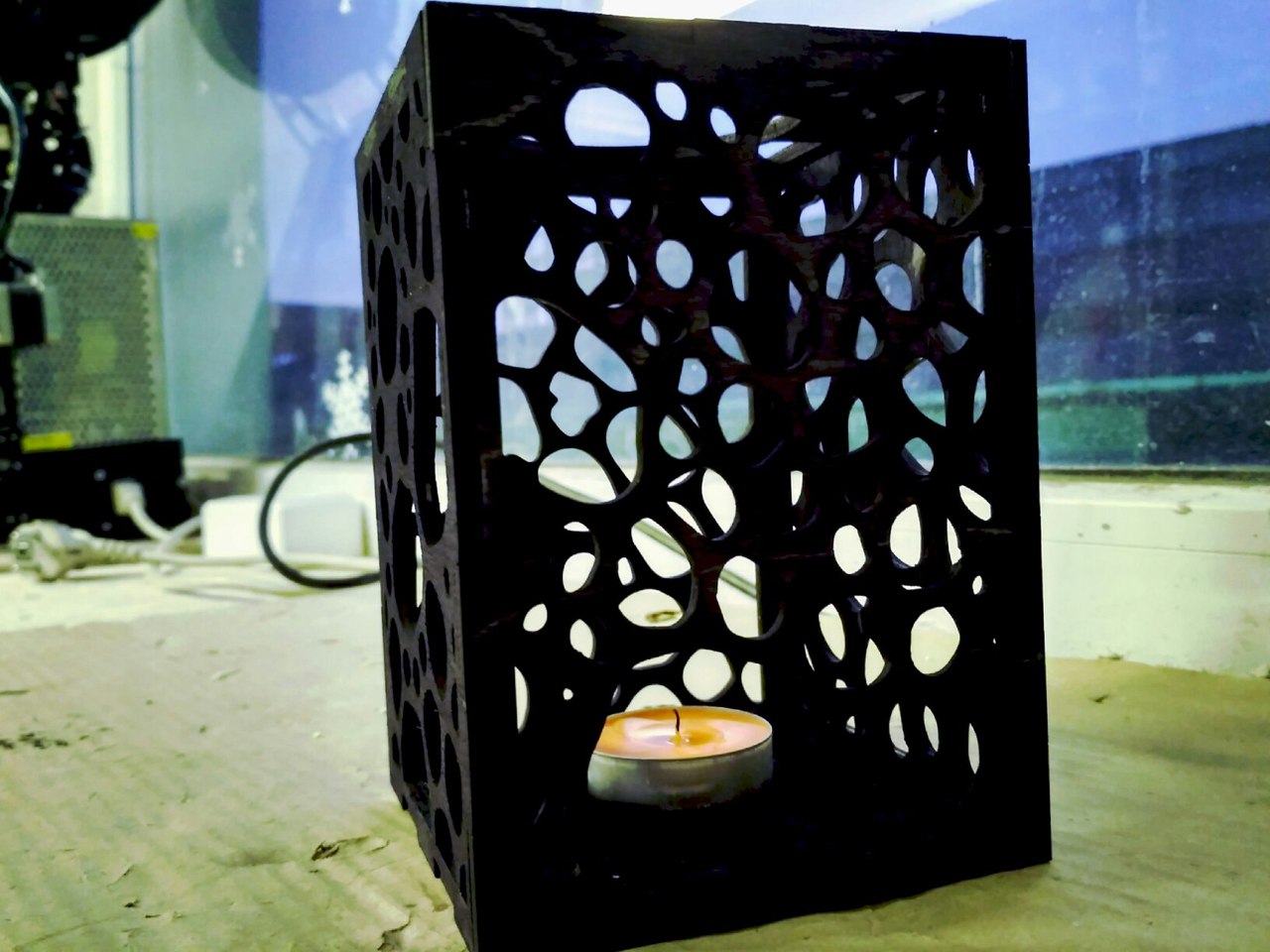 Plywood Lamp Candle Lantern Laser Cut Template Free DXF File