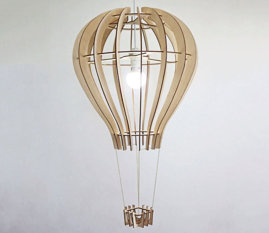Laser Cut Balloon Design Ceiling Lamp Template Free CDR Vectors Art