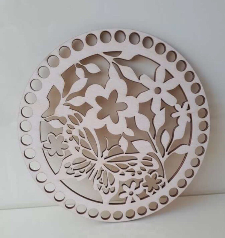 Wooden Bottom Lid For Baskets With Pattern Free CDR Vectors Art