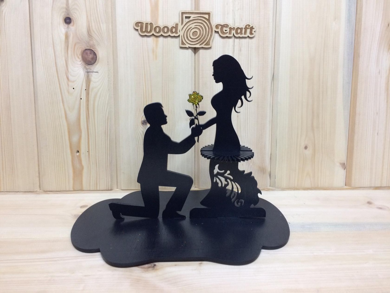 Laser Cut Napkin Holder Couple With Flower Free CDR Vectors Art