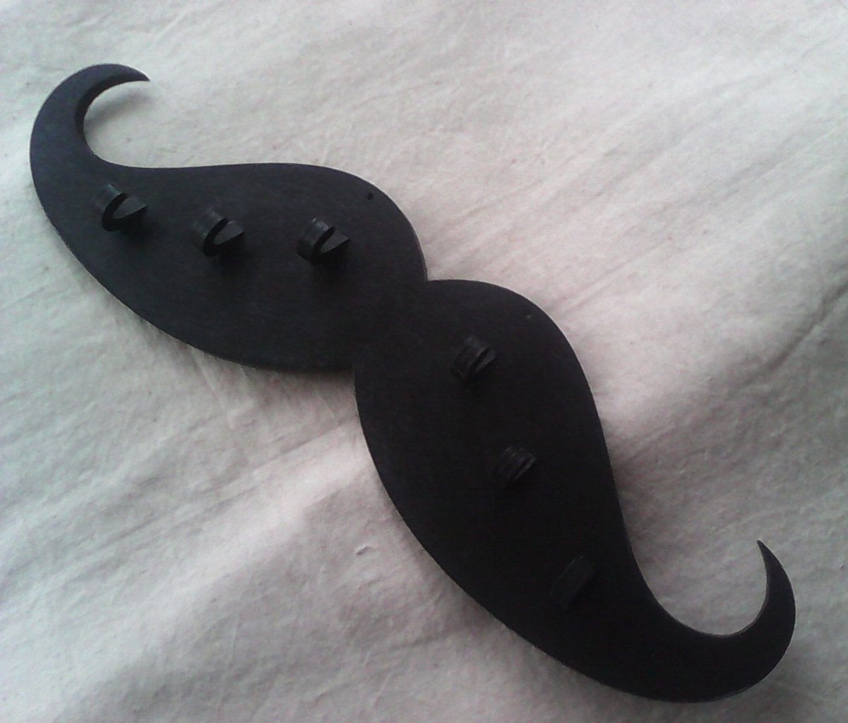Laser Cut Wooden Mustache Shaped Hanger Free CDR Vectors Art