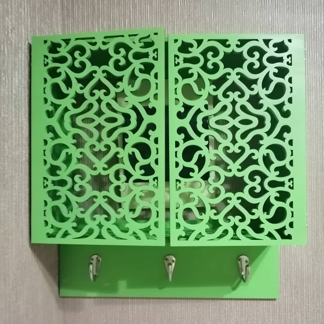 Laser Cut wall-mounted Key Cabinet Free DXF File