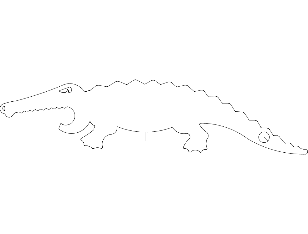 Gator Line Art Free DXF File