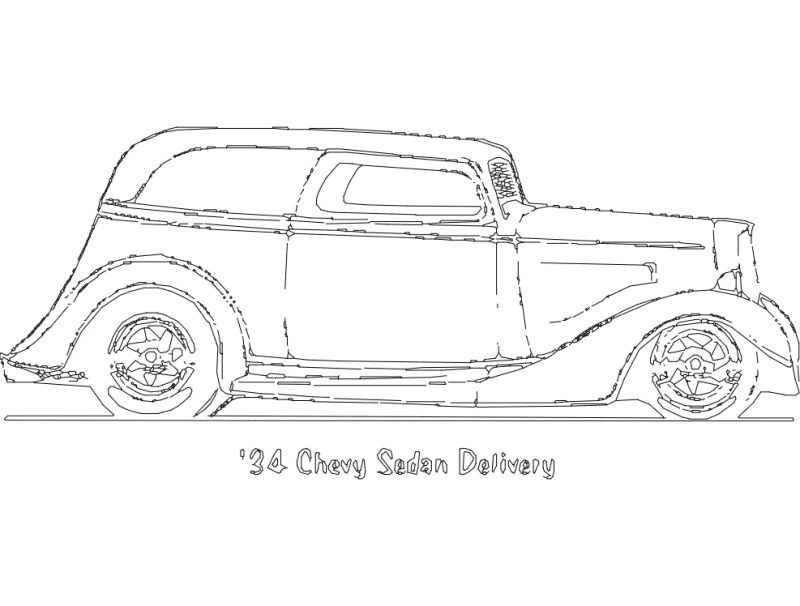 Car Stickers 34 Chevy Sedan Delivery Free DXF File