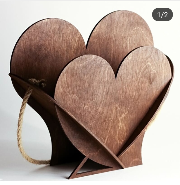 Valentine Day Gift Heart Shape Basket Free CDR Vectors Art