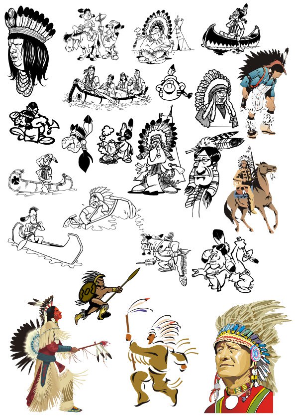 Indians Vector Set Free CDR Vectors Art