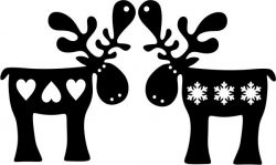 Cnc Laser Cut Reindeer With Heart And Snowflakes Plasma Decal Free CDR Vectors Art