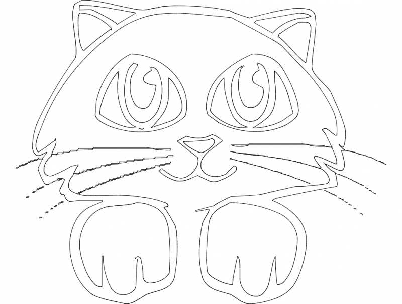 Cat Face Drawing Free DXF File