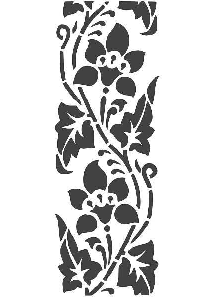 Floral Wall Art Carving Stencil Silhouette Pattern Free DXF File