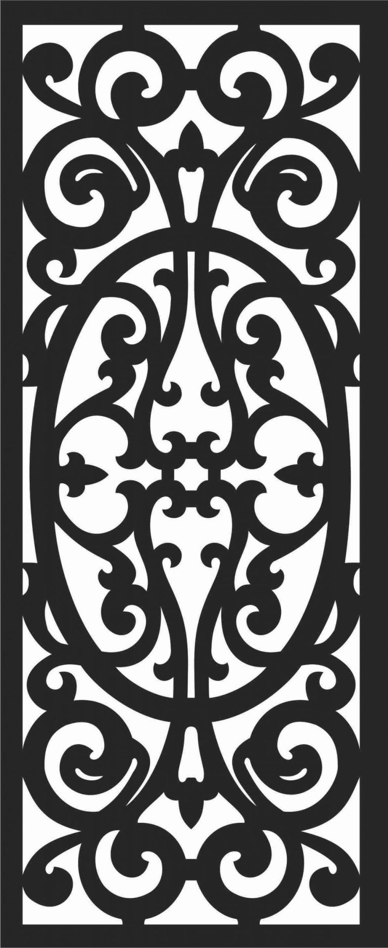Floral Screen Patterns Design 42 Free DXF File