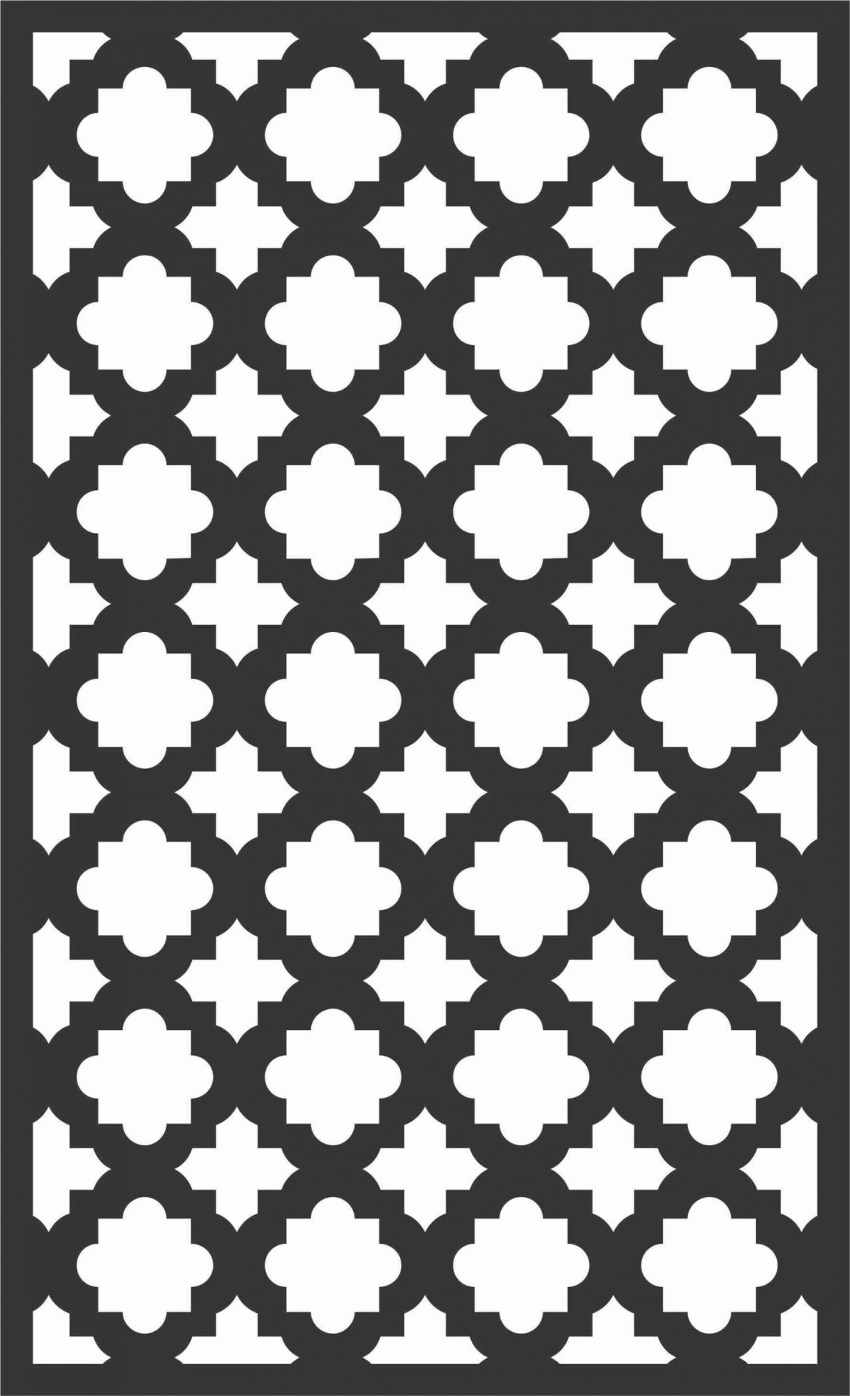 Floral Screen Patterns Design 87 Free DXF File