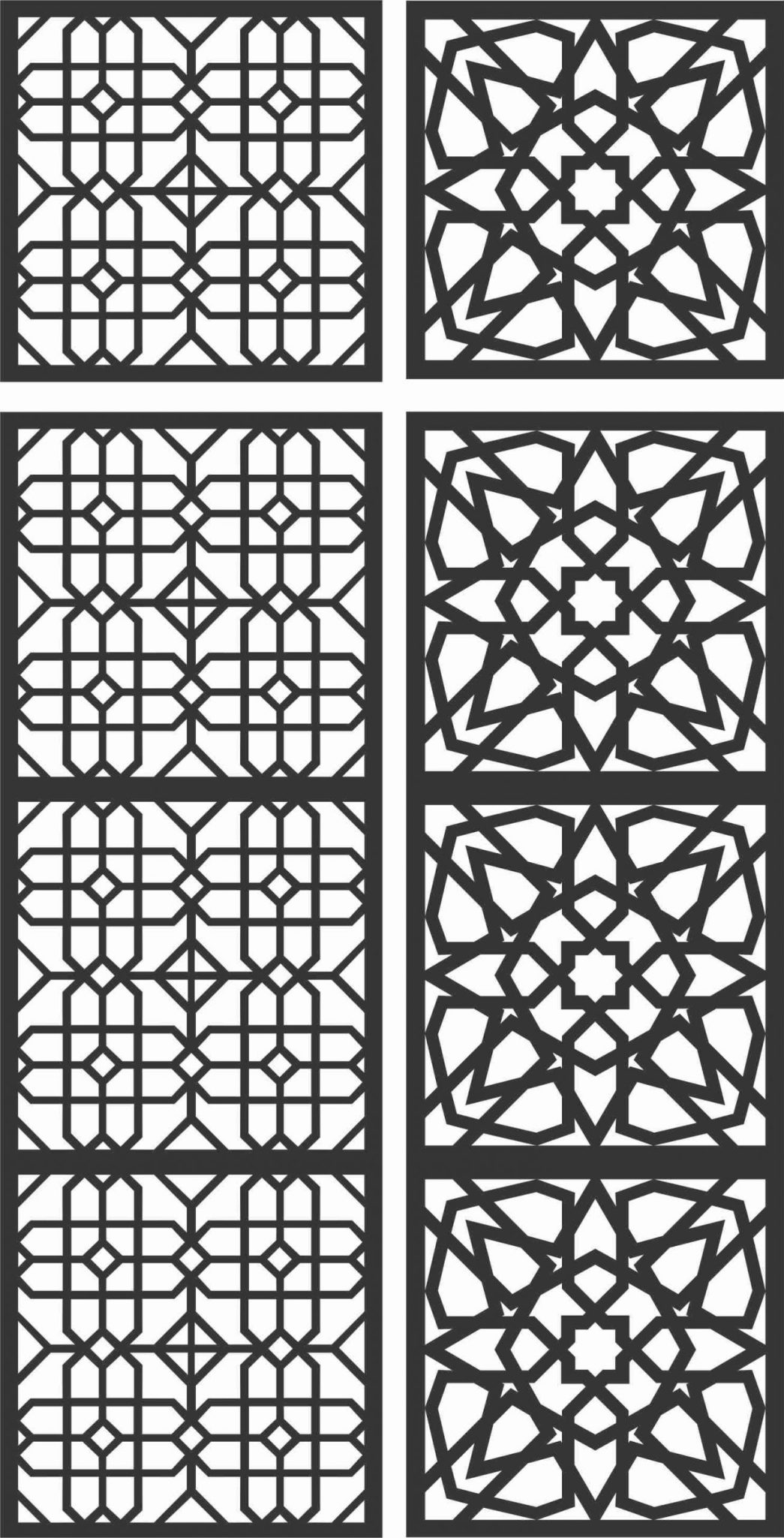 Floral Screen Patterns Design 115 Free DXF File