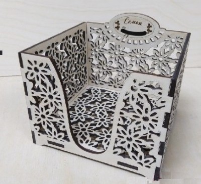 Napkin Holder Square Box Laser Cutting Template Free CDR Vectors Art
