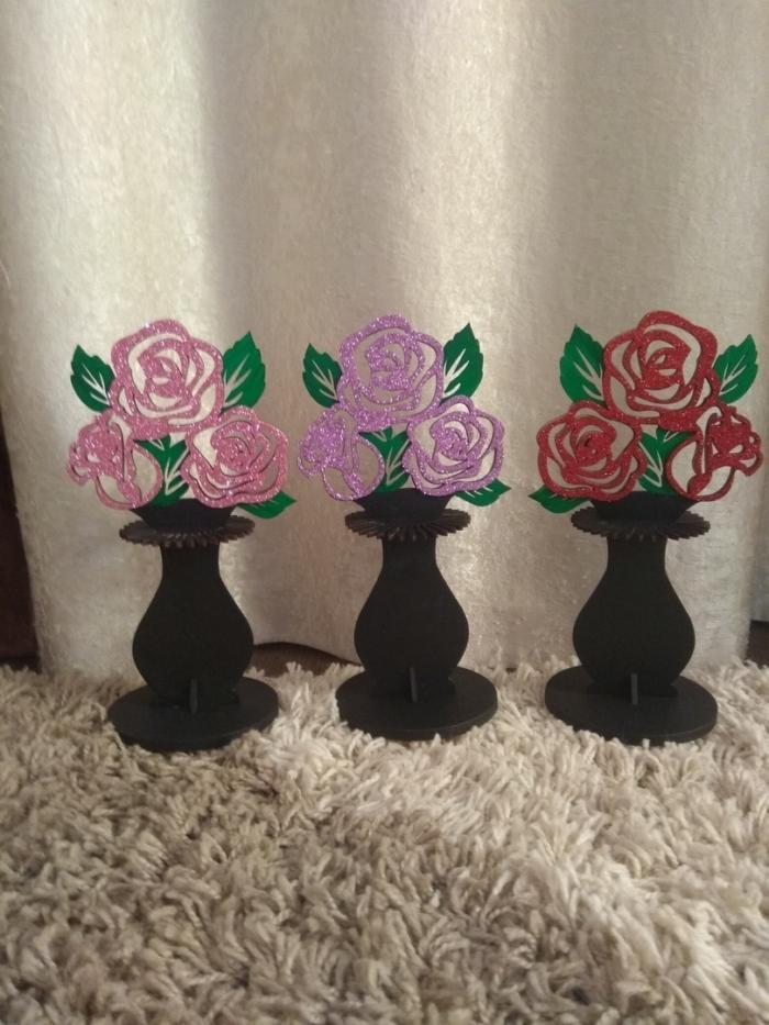 Laser Cut Flower Vase Napkin Holder Free CDR Vectors Art