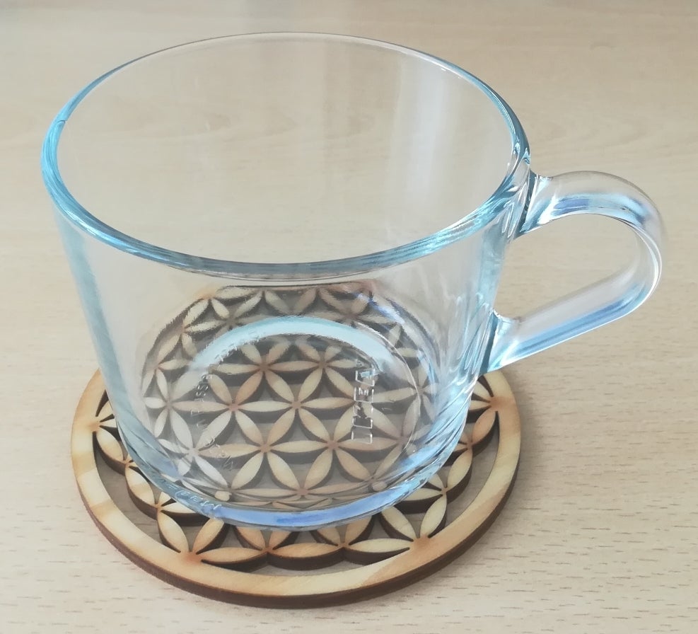 Laser Cut Flower Of Life Coaster Hot Pot Pad Free DXF File