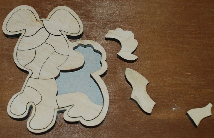 Laser Cut Dog Shaped Jigsaw Puzzle Free CDR Vectors Art