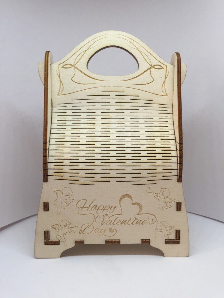 Laser Cut Champagne Gift Box Wooden Champagne Wine Bag Free CDR Vectors Art