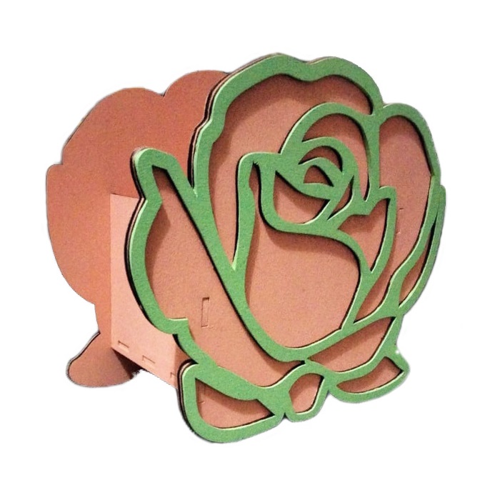 Laser Cut Rose Shaped Box Valentine Day Gifts Valentine Flower Box Free CDR Vectors Art