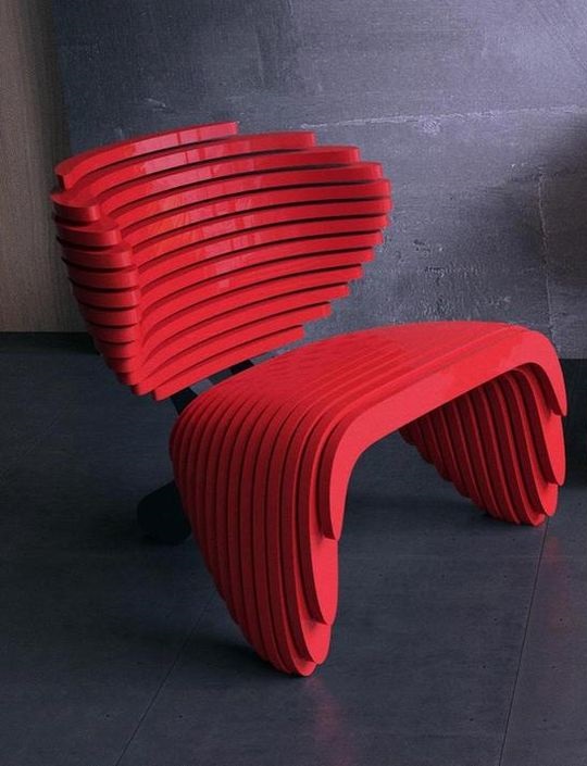 Laser Cut Parametric Red Chair Design Free DXF File