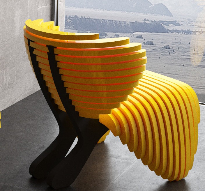 Parametric Chair Design 400x400x800 Free DXF File