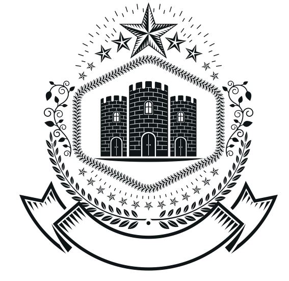 9stars Emblem Logo Badge Free CDR Vectors Art