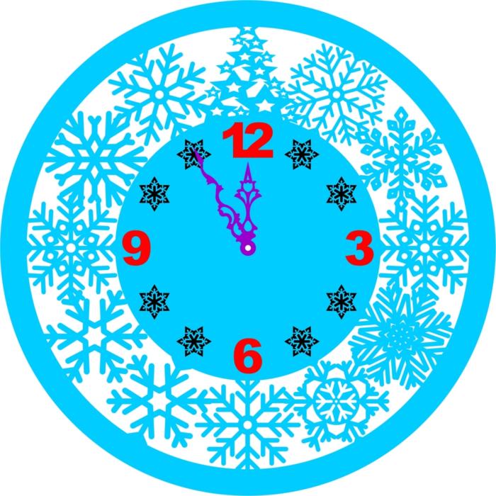 Snowflake Clock Free CDR Vectors Art