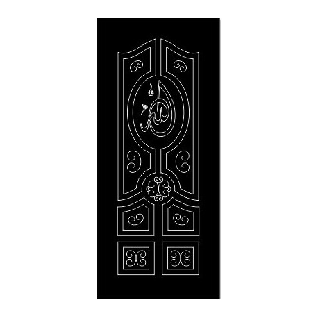 Laser Cut Door Engraved Design 63 Free DXF File