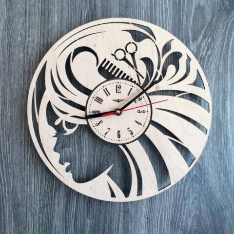 Hair Salon Ladies Wall Clock Free CDR Vectors Art